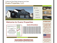 Tablet Screenshot of evans-properties.com